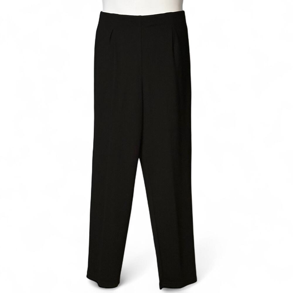 Vintage Coldwater Creek Black Knit Pants Size L Straight Leg Pull On Canada 90s